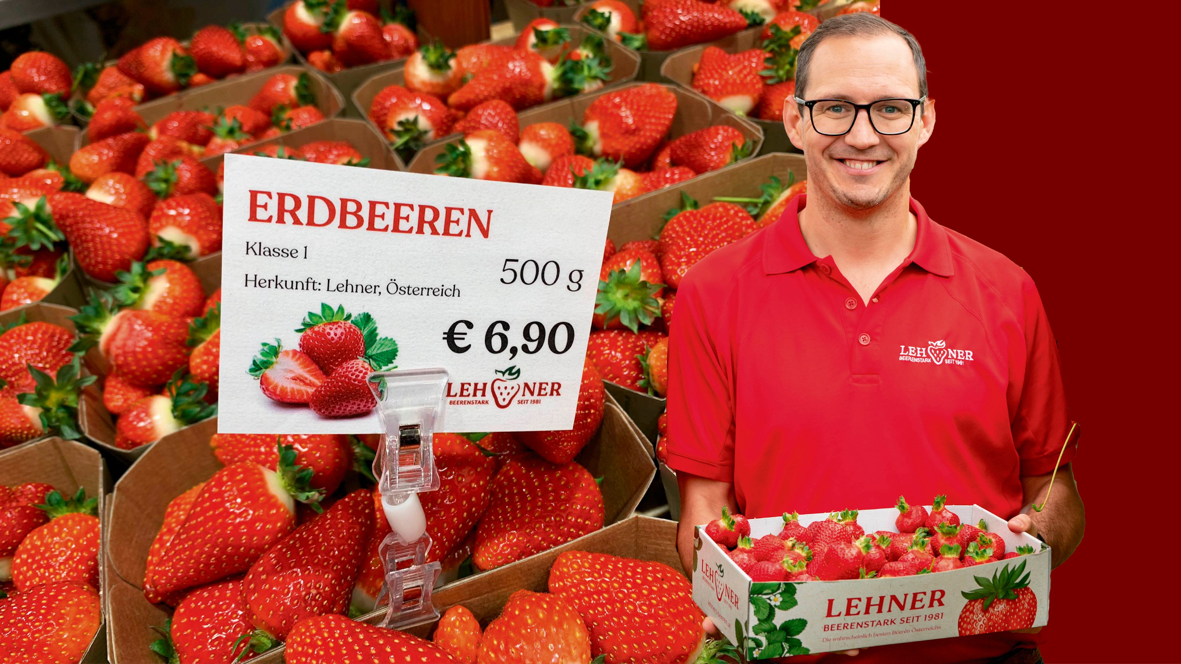 Lehner Beeren verkaufen ihre Früchte derzeit an 20 Ständen im Bundesland. Im Bild: Junior-Chef Lukas Lehner