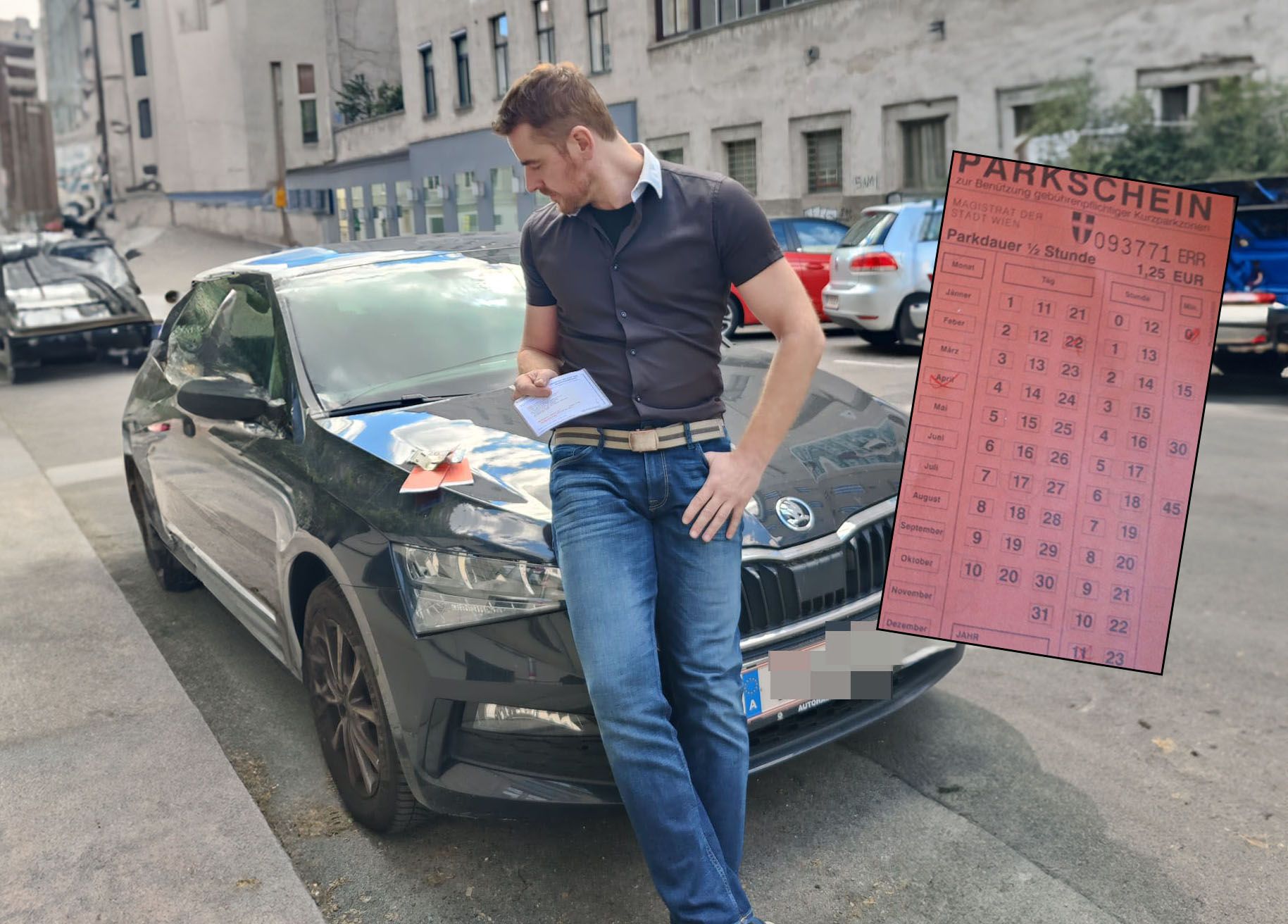 Bruno S. (41) war in Eile, füllte den Parkschein nicht vollständig aus.