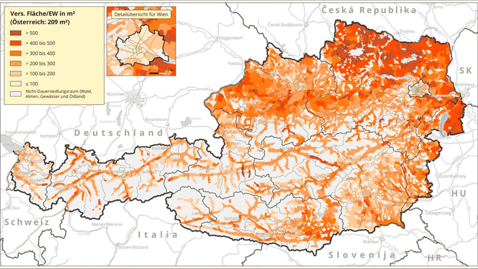 Die Bodenversiegelung schreitet in Österreich rasant voran. Besonders betroffen: wertvollstes Ackerland.