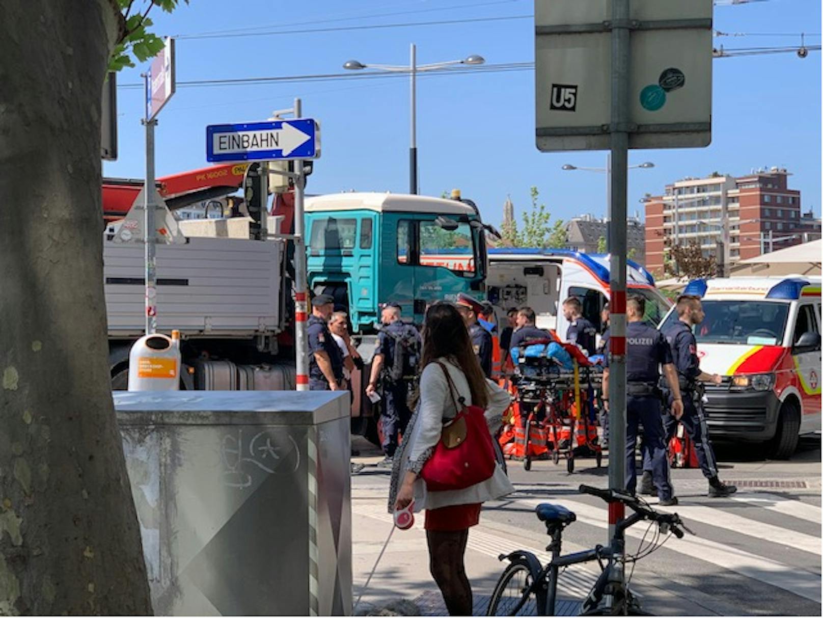 In der Praterstraße, Ecke Taborstraße, ereignete sich am Dienstag ein schwerer Verkehrsunfall.