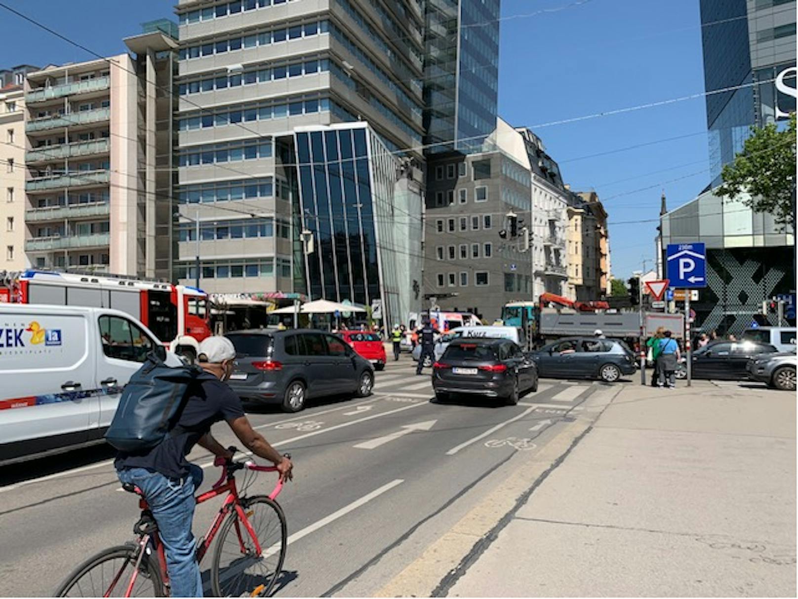 In der Praterstraße, Ecke Taborstraße, ereignete sich am Dienstag ein schwerer Verkehrsunfall.