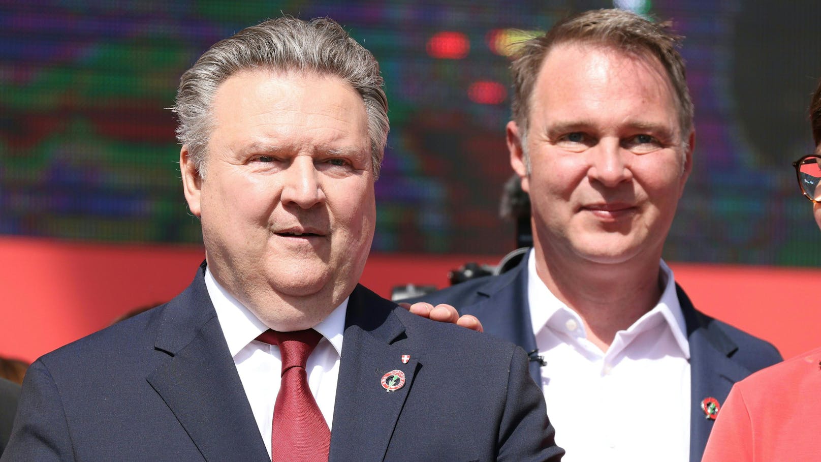 Wiens Bürgermeister <strong>Michael Ludwig</strong> (SPÖ), Bundesparteichef <strong>Andreas Babler</strong> (SPÖ)