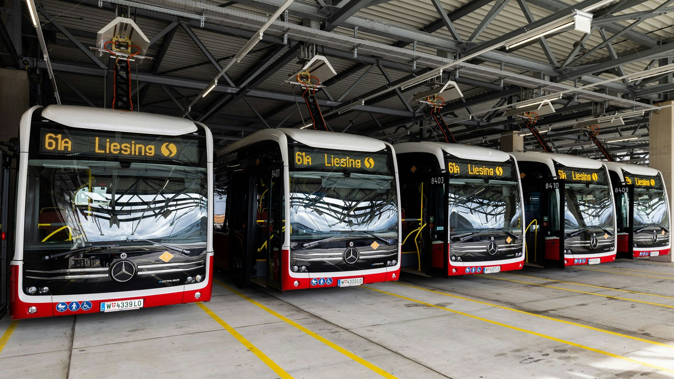 Ab 6. Mai sind die neuen E-Busse der Wiener Linien auf vier weiteren Linien unterwegs: 61A, 61B, 64A, 64B