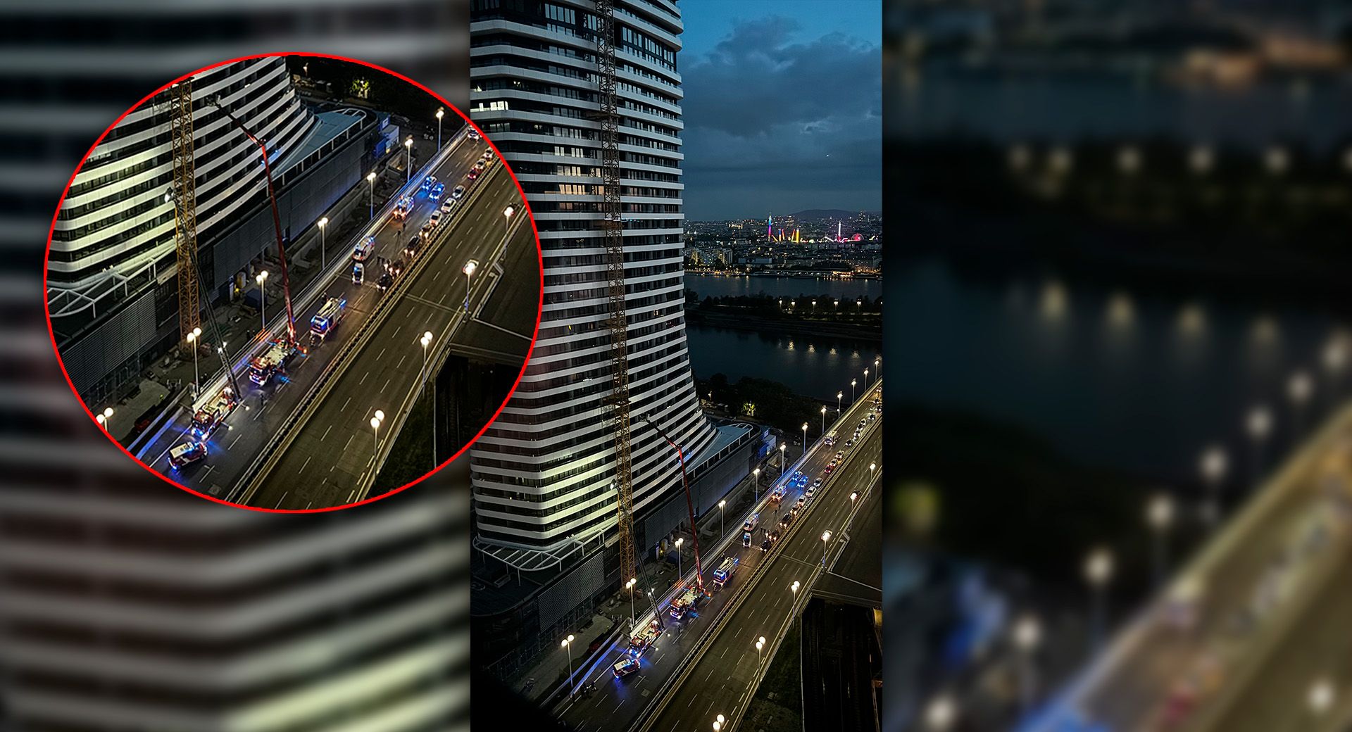 Spektakulärer Feuerwehreinsatz in der Wiener Donaustadt