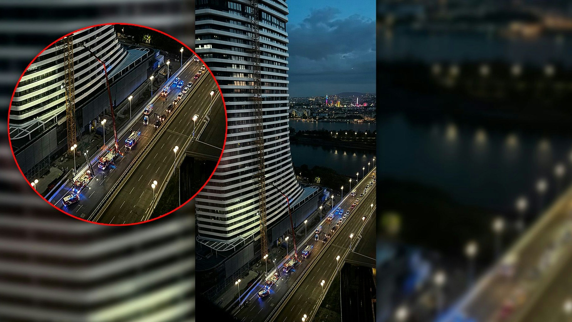 Spektakulärer Feuerwehreinsatz in der Wiener Donaustadt