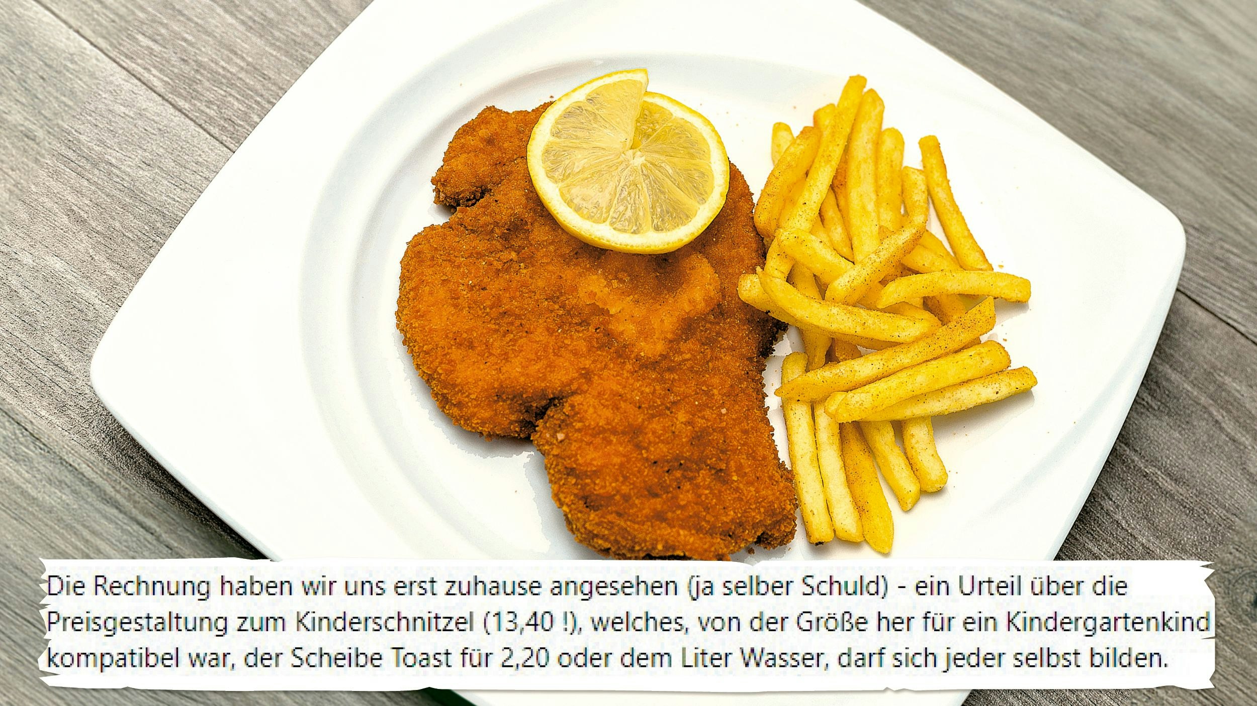 Für ein kleines Wiener Schnitzel musste eine Mutter in einem Gasthaus viel Geld ausgeben. (Symbolbild)