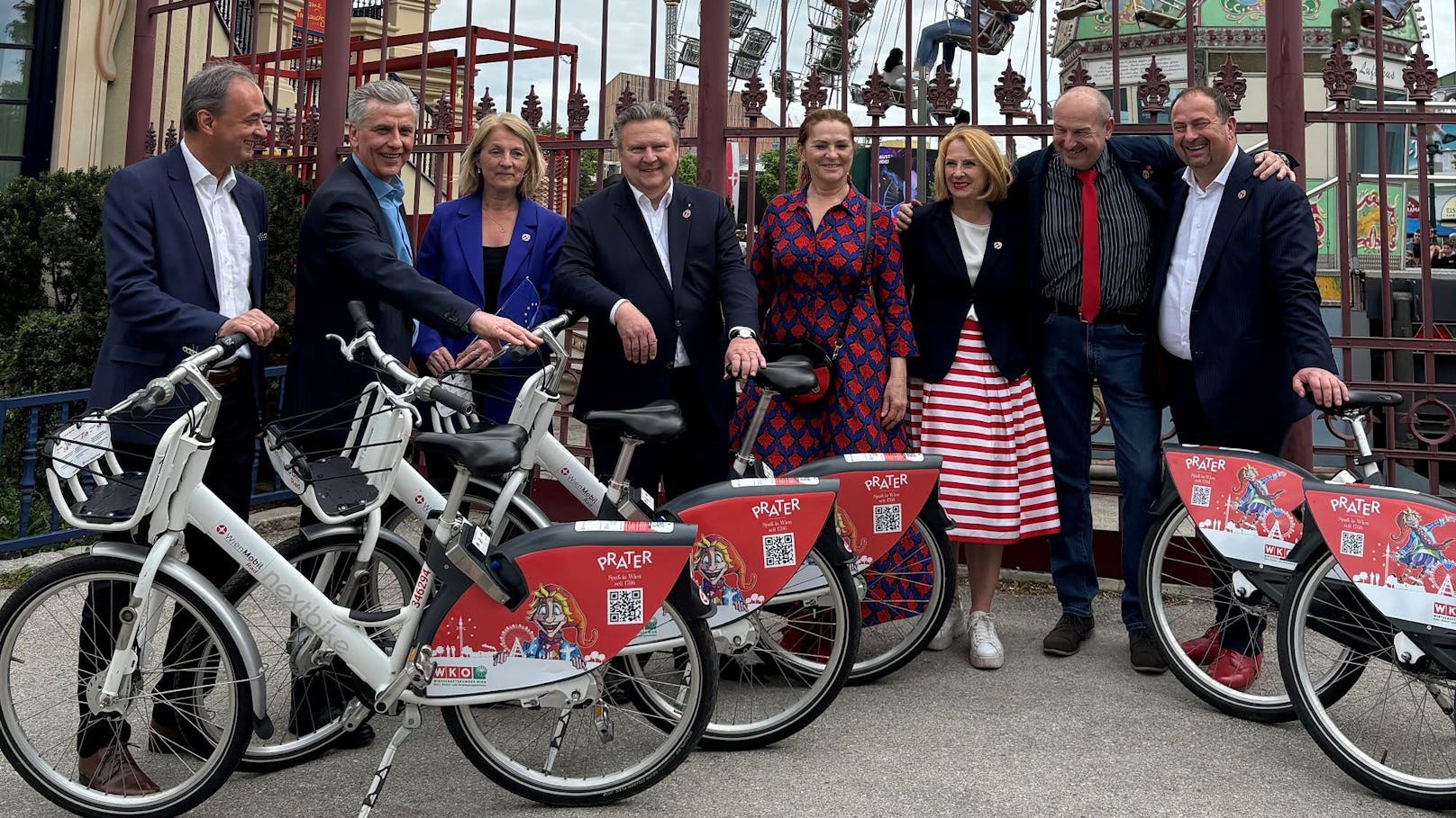 Wien Mobil Räder drehen für den Prater ihre Runden