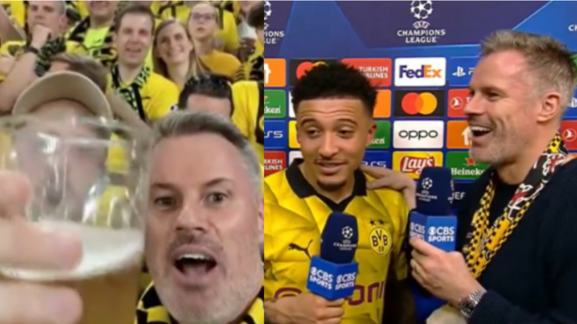 Jamie Carragher hatte in der "Gelben Wand" sichtlich Spaß.