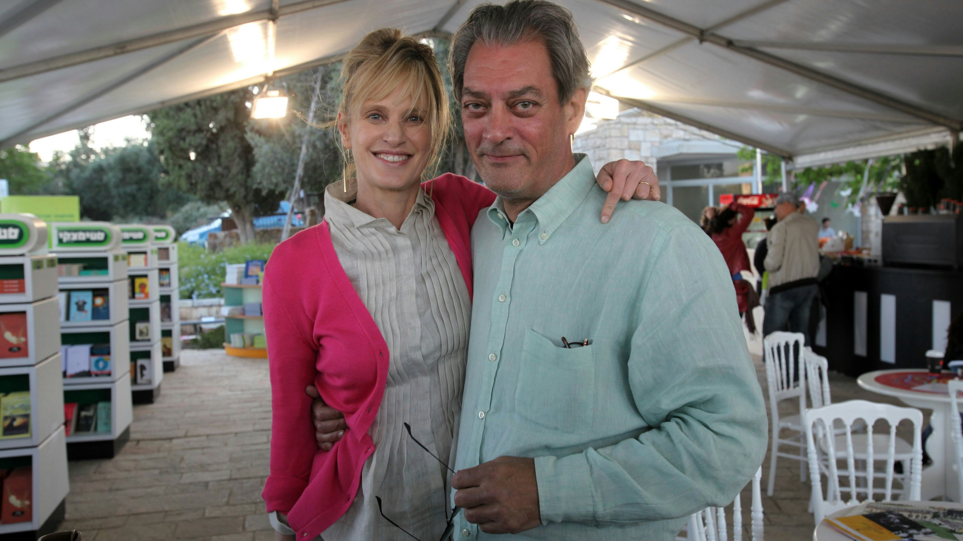 Due US-Schriftstellerin Siri Hustvedt mit ihrem Ehemann Paul Auster in Jerusalem 2010