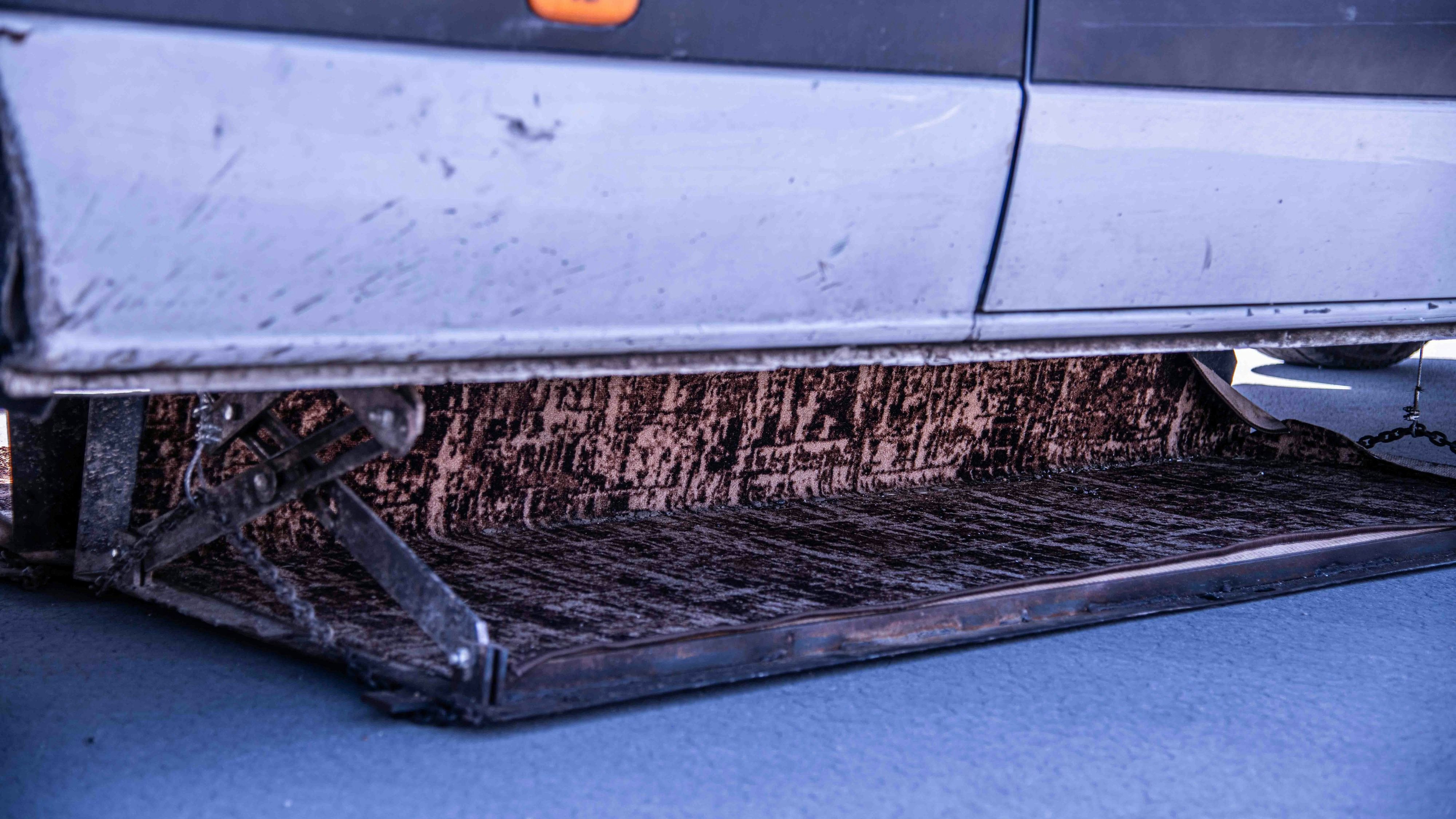 Der hydraulische Unterbau in Nahaufnahme.