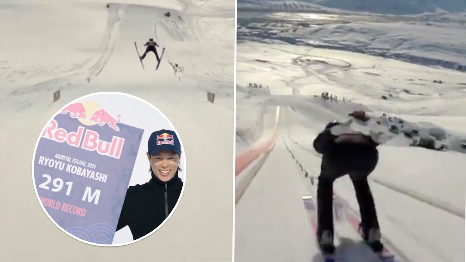 Ryoyu Kobayashi sorgte mit seinem Flug auf 291 Meter für einen inoffiziellen Weltrekord.