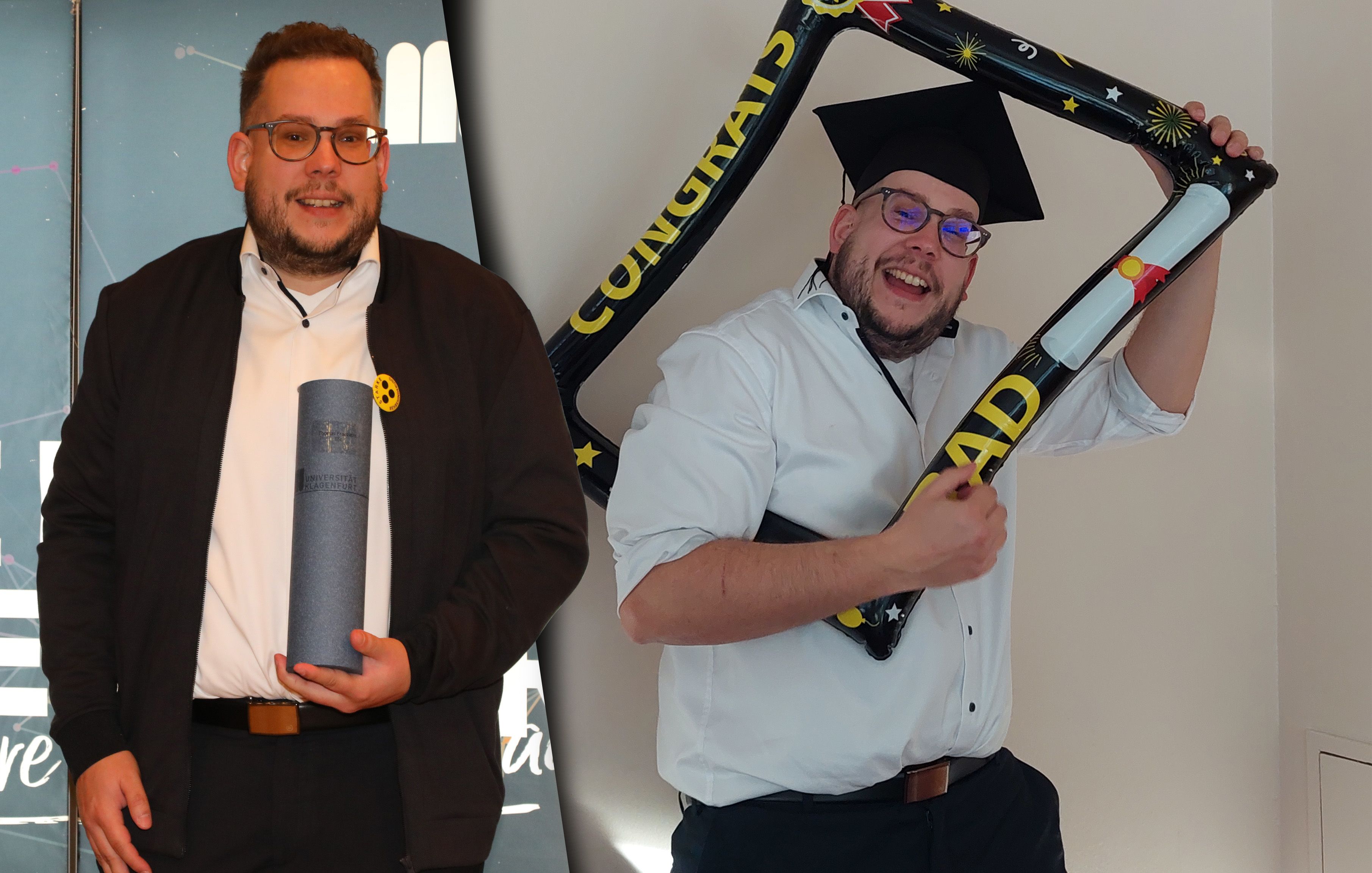 Thomas F. aus Hohenthurn erkämpfte sich seinen Uni-Abschluss –&nbsp; trotz schwerer Behinderung. Bravo!