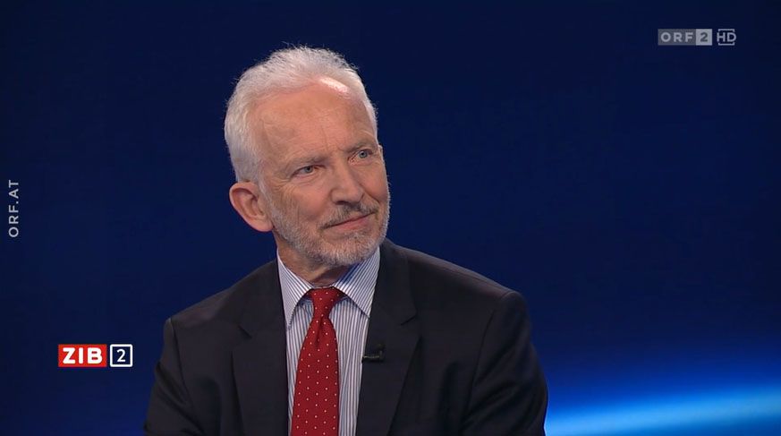 EU-Experte Stefan Lehne zu Gast in der ZIB2 mit Armin Wolf am 6. Mai 2024.