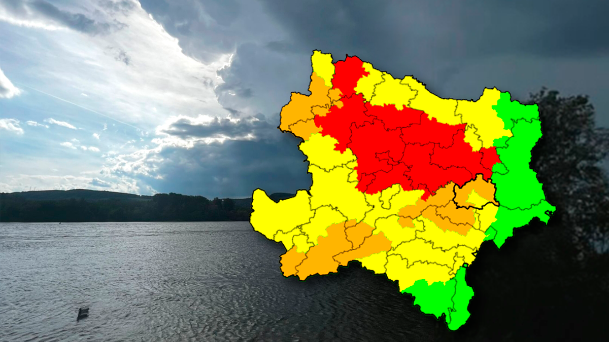 Die Gewitterzelle über dem Tullnerfeld am 6. Mai 2024 und die aktuellen Unwetter-Warnungen für Wien und NÖ (Stand: 17 Uhr).