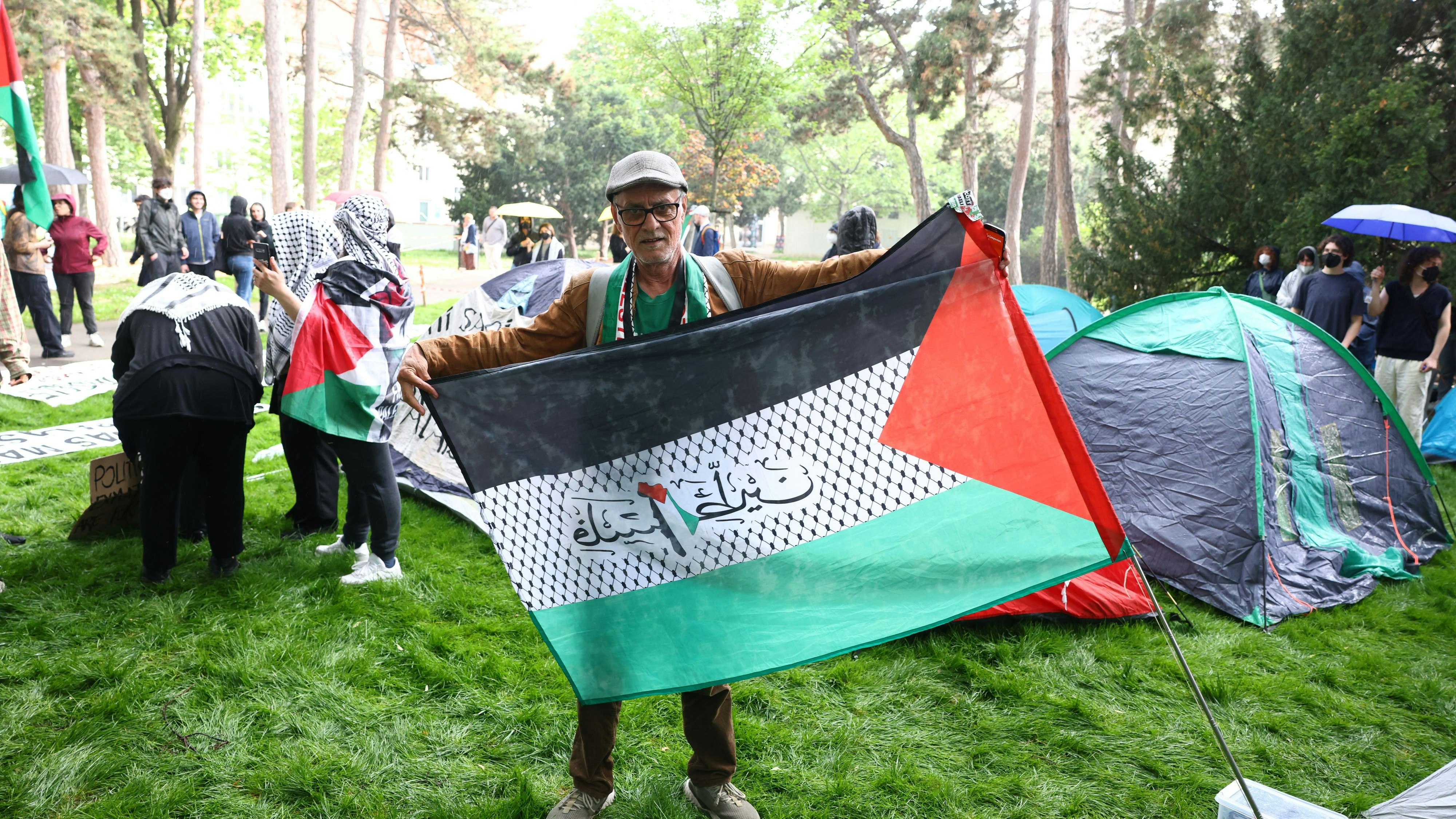 Anfang Mai gab es auch am Campus der Universität Wien ein Zeltlager gegen Israel