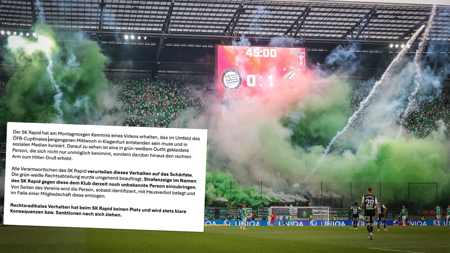 Rapid will gegen eine Person rechtliche Schritte einleiten.