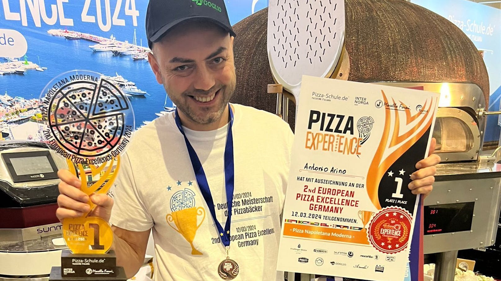 Antonio Arino, 38 Jahre alt und Mitglied des Küchenteams der Pizzeria "Mio" in der Donaustadt, wurde zum Europameister gekürt