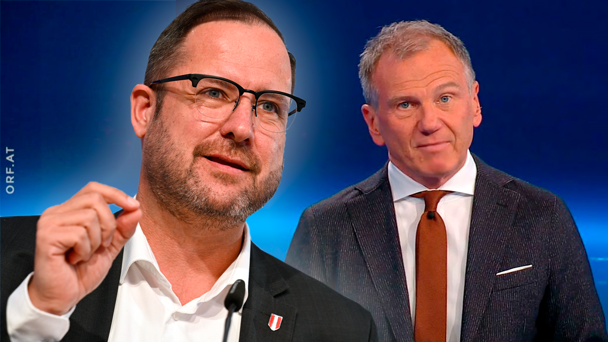 FPÖ-General Christian Hafenecker (l.) bezichtigt Armin Wolf, 