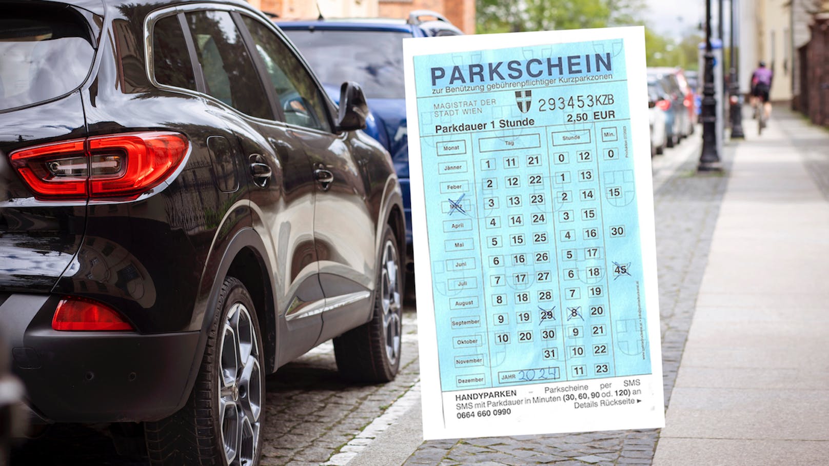 Wiener Parkschein in Schwechat ausgefüllt – 27 € Strafe