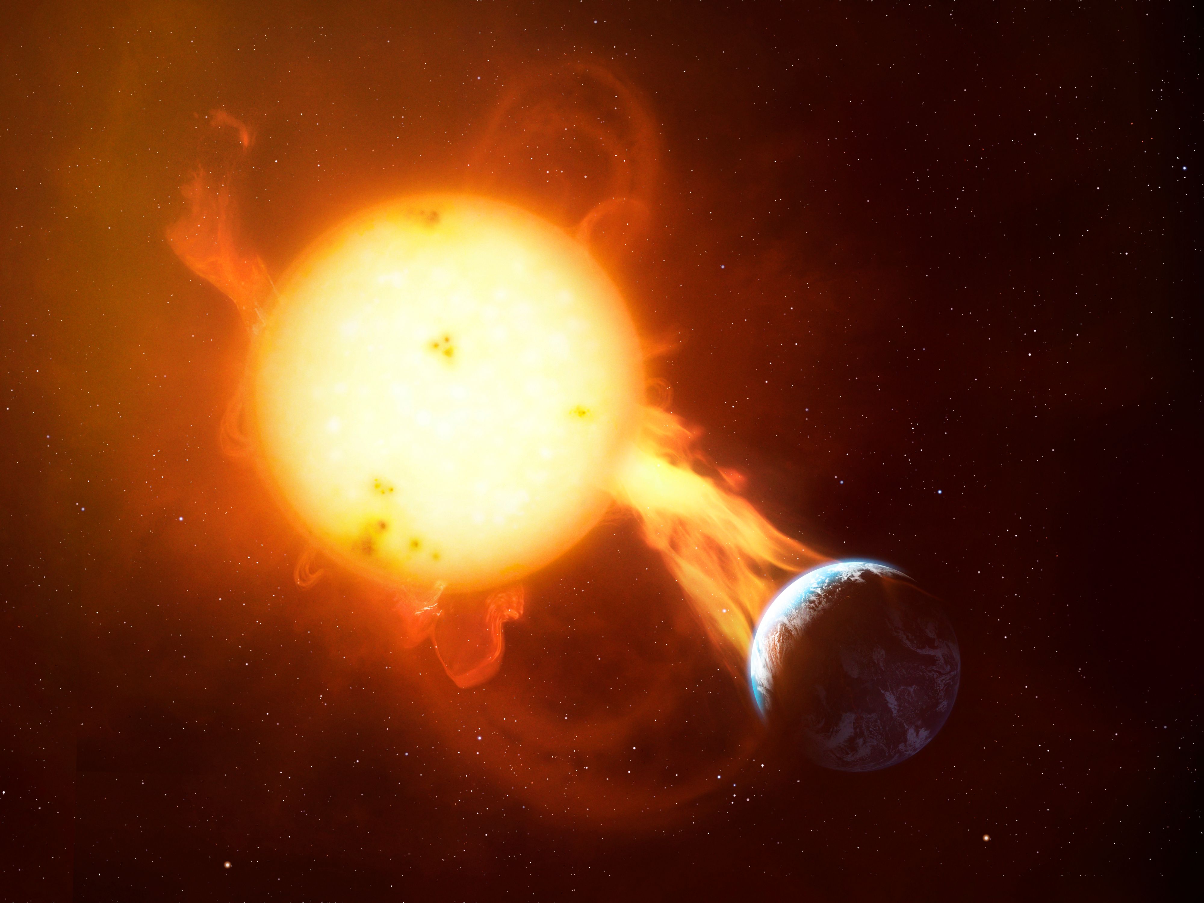 Gleich drei koronare Massenauswürfe rauschen derzeit in unsere Richtung, treffen als Sonnensturm auf die Erde.