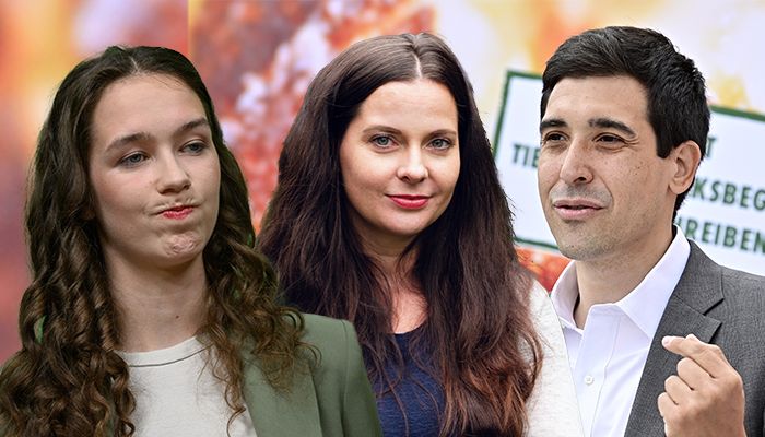 Lena Schilling (links im Bild), Veronika Bohrn Mena und ihr Mann Sebastian.