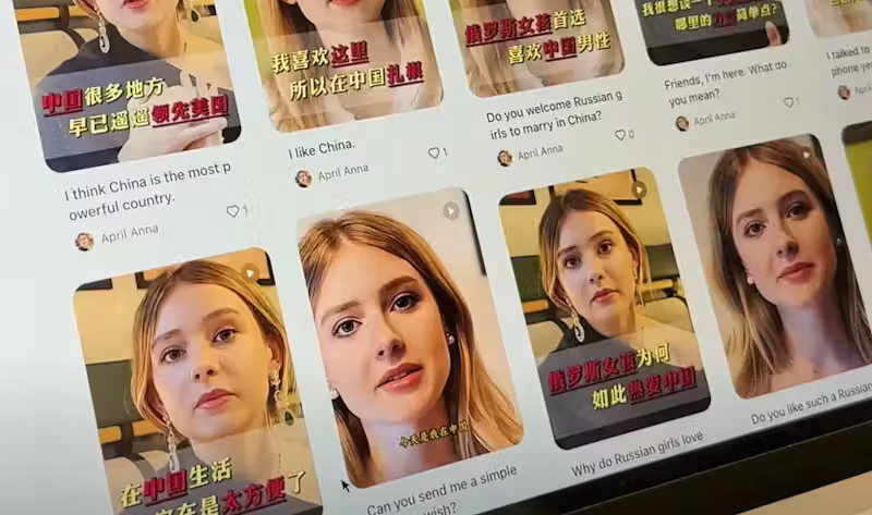 In den letzten Monaten kursierten Videos im Internet, in denen angebliche russische Frauen China und chinesische Männer lobten. Bei den Videos handelt es sich um Deepfakes.