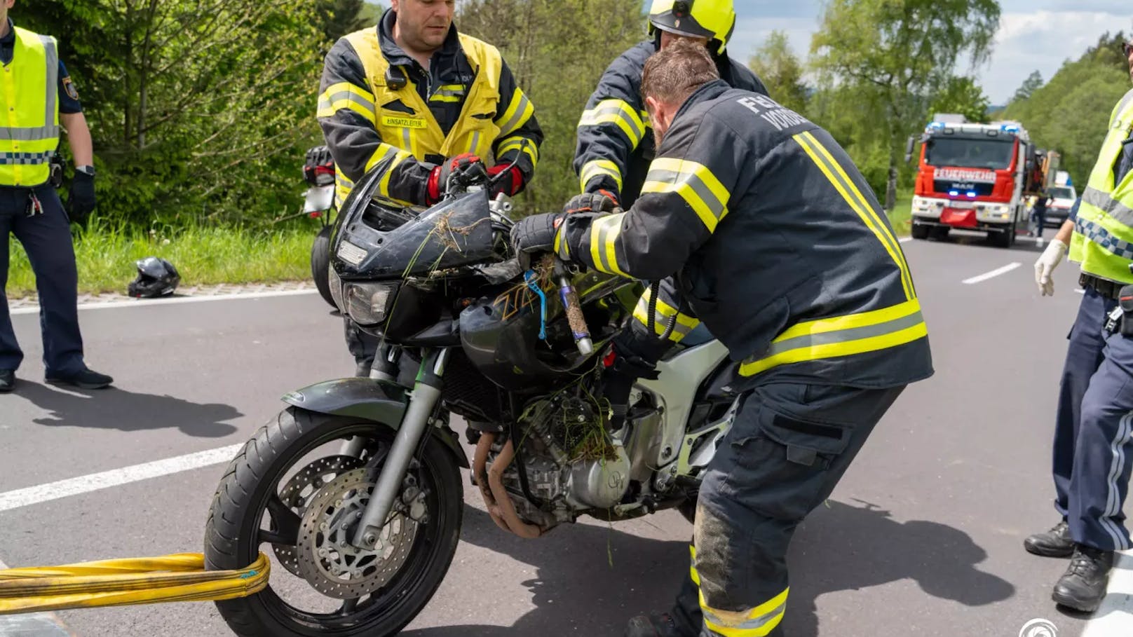 So sah das Motorrad des Verunglückten nach dem Zusammenstoß aus.