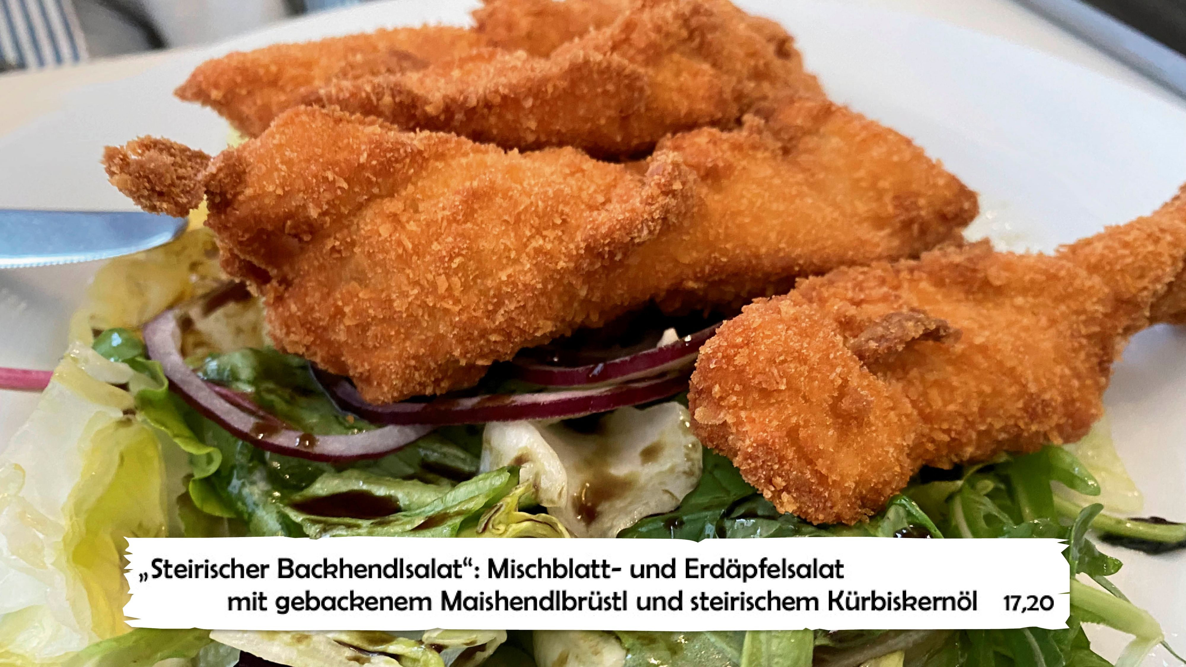 Ein Wirtshaus in Gmunden kassiert für einen Backhendlsalat 17,20 Euro. (Symbolbild)