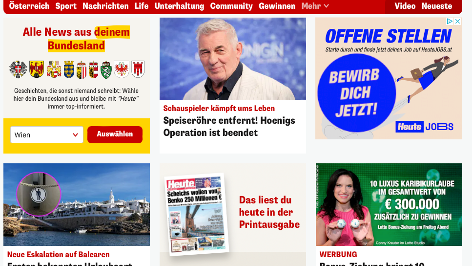 Wähle jetzt auf der Startseite deine Bundesländer-News aus.