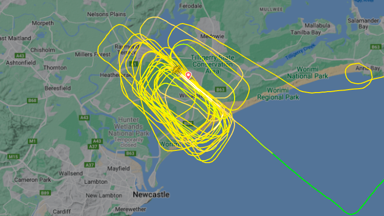 Eine Beech B200 Super King Air musste nach einem technischen Gebrechen stundenlang über dem australischen Airport Newcastle kreisen, ehe der Pilot die Notlandung einleitete.