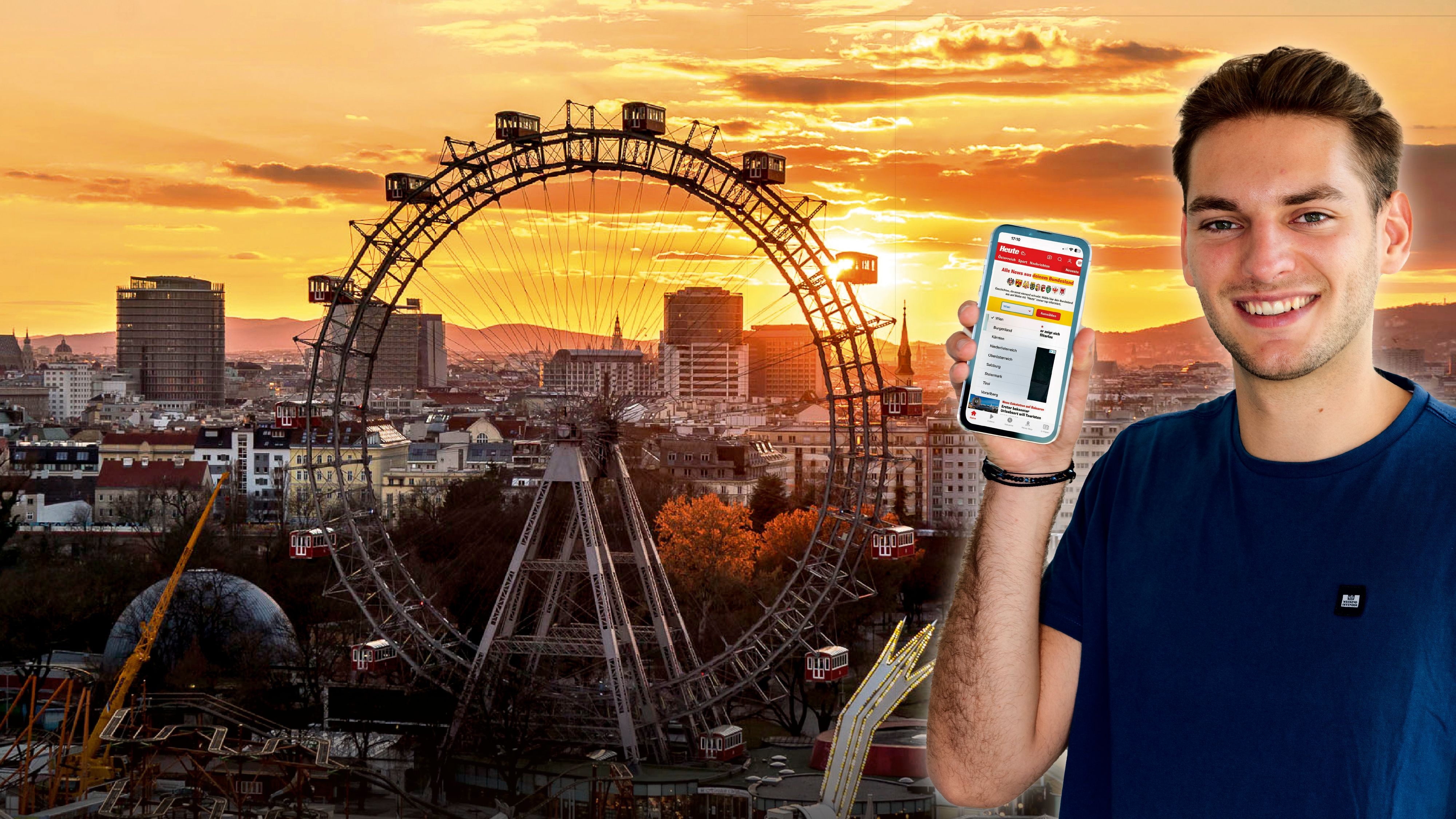 Social-Media-Manager Aitor Lopez de Alda verfolgt die News über seine Heimat Wien.