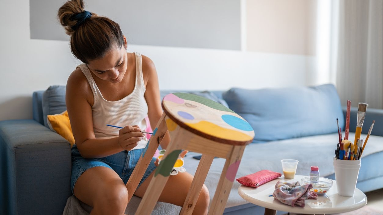 Woman, Painting, Brush, Ink, Craft