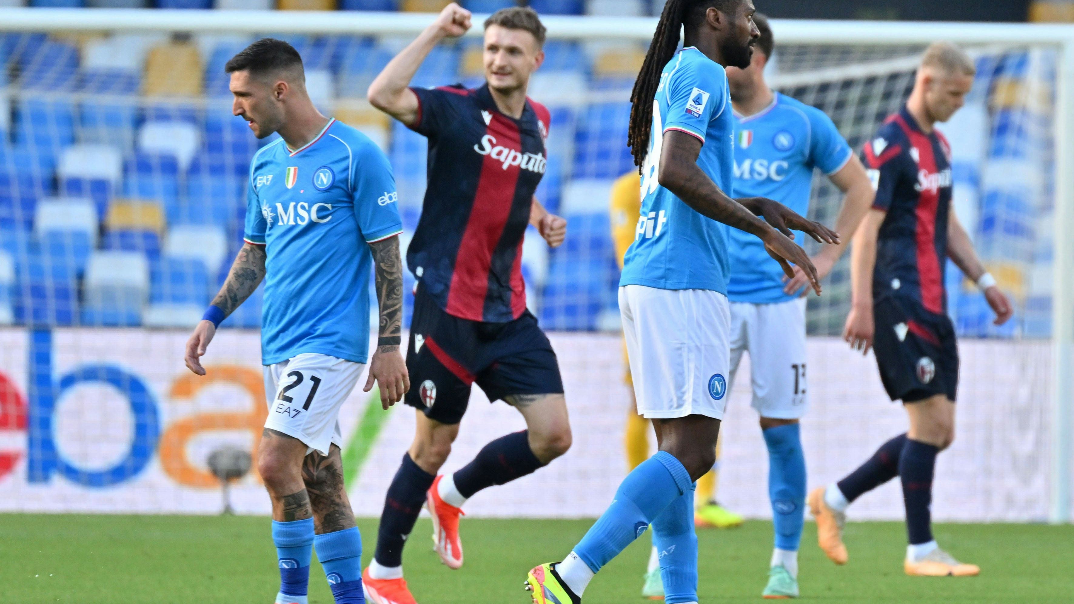 Italy, march 29 st 2024: Stefan Posch after goal during the Italian championship Serie A 2023-2024 football match between Napoli and Bologna at Diego Armando Maradona stadium, Italy Felice De Martino/ SPP PUBLICATIONxNOTxINxBRAxMEX Copyright: xFelicexDexMartino/xSPPx spp-en-FeDeMaSp-DMF_7461