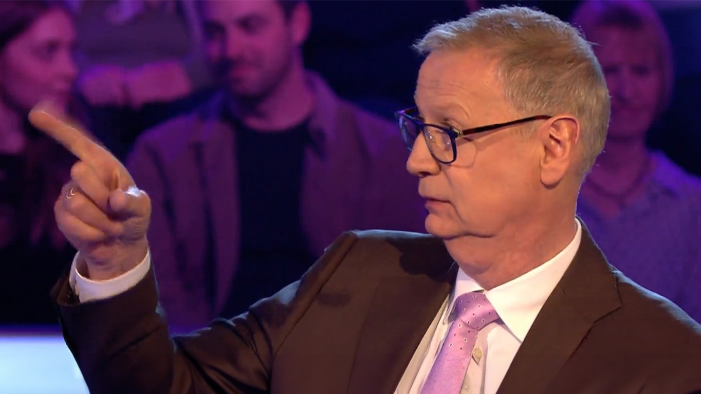 Quizmaster Günther Jauch ist empört über das Vorgehen des Jokers.