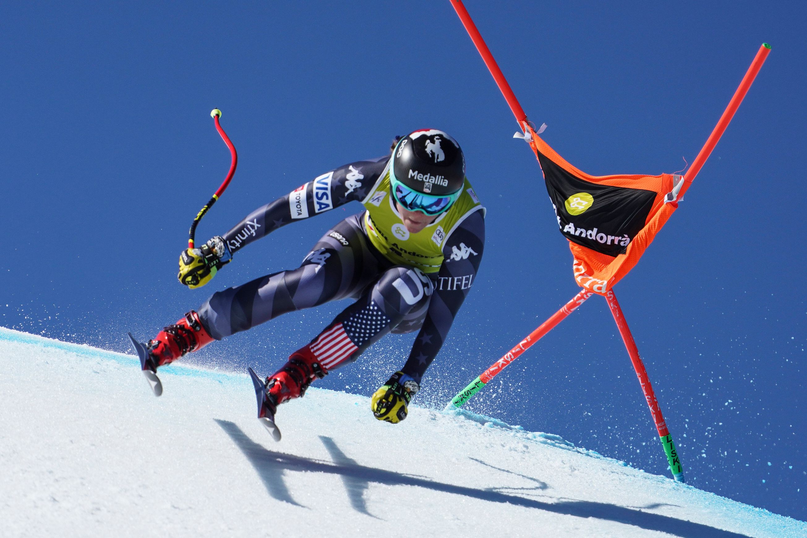 Breezy Johnson bei der Weltcup-Abfahrt in Soldeu.