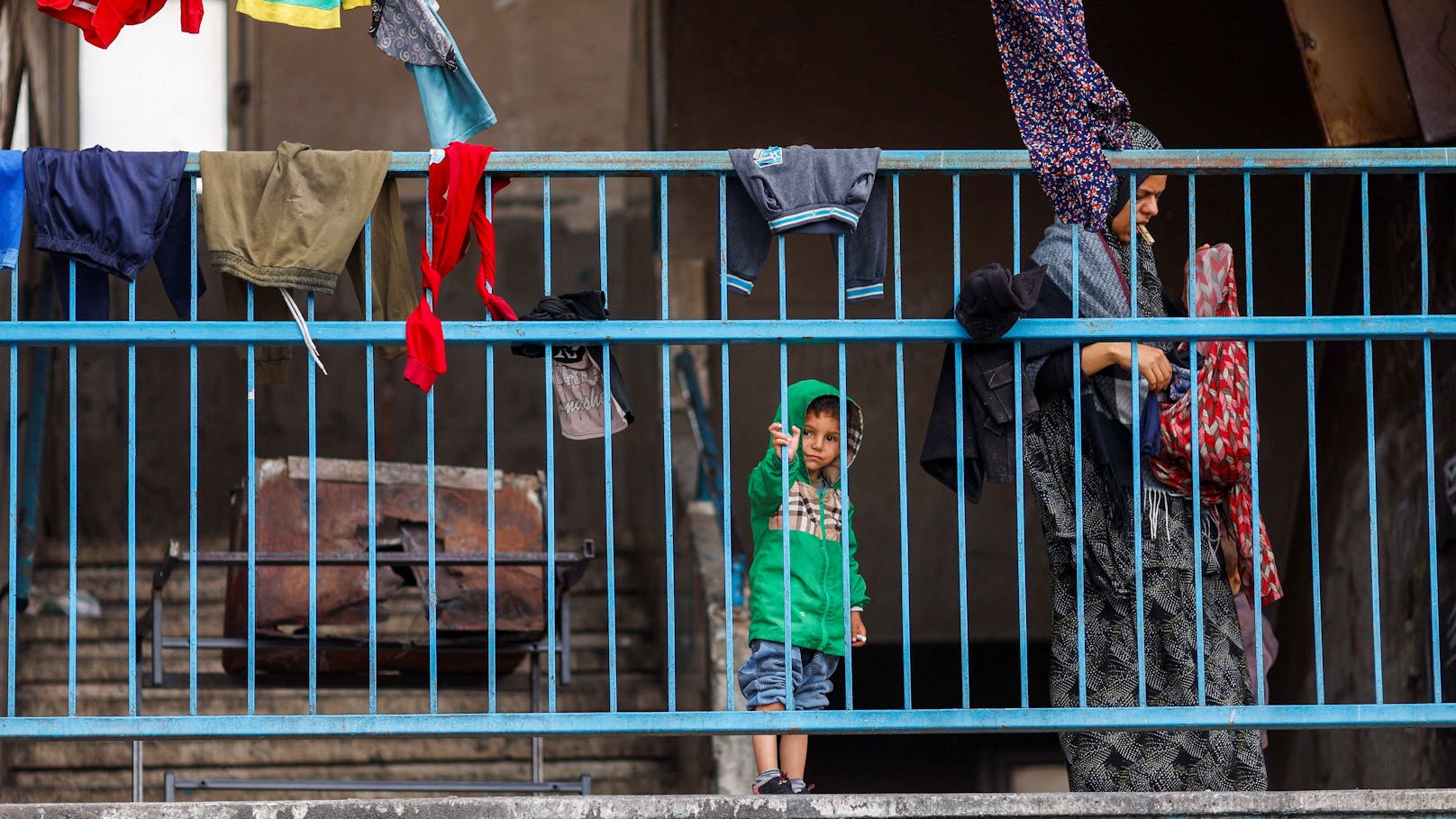 Aktuelle Bilder einer fast verlassenen Schule in Rafah, die als Zufluchtsort für Vertriebene diente.