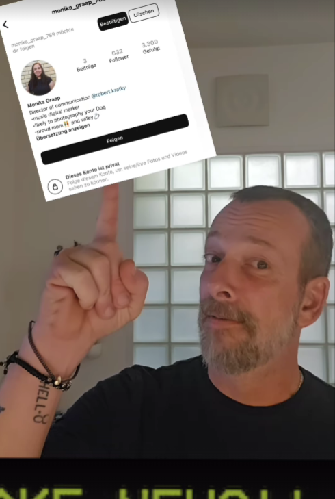 Robert Kratky warnt seine Follower auf 