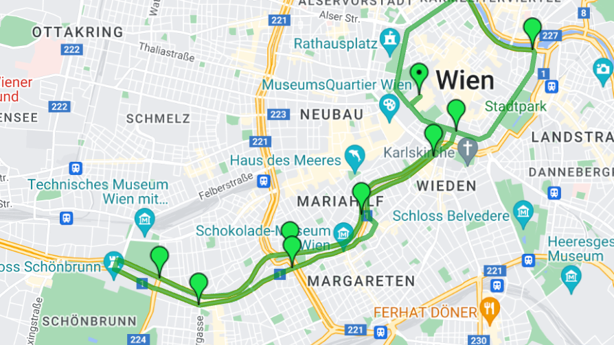 Streckenverlauf Freitag 17. Mai