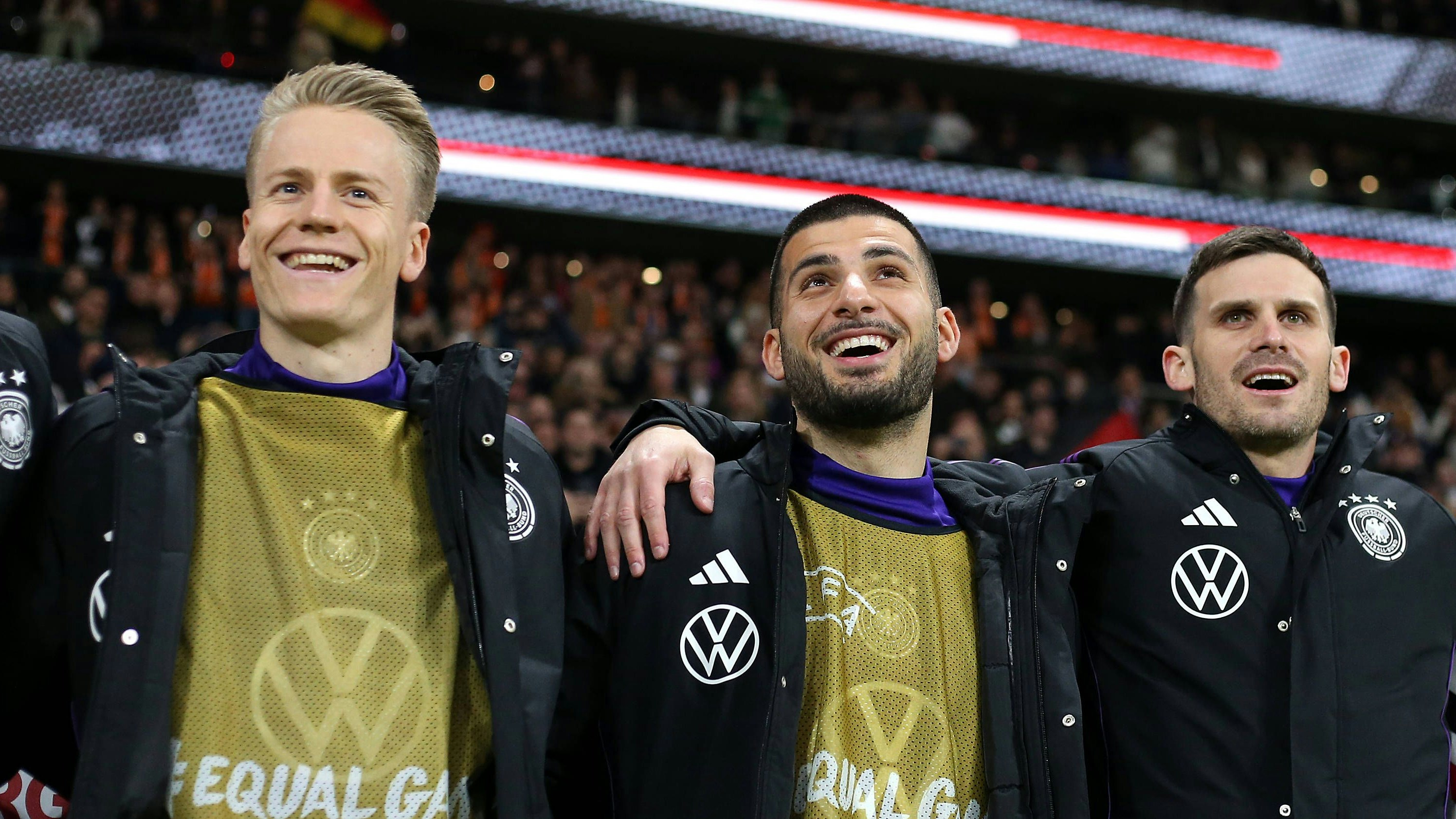 Führich, Undav und Groß – der Stürmer-Shootingstar (Mitte) freut sich über das EM-Ticket.