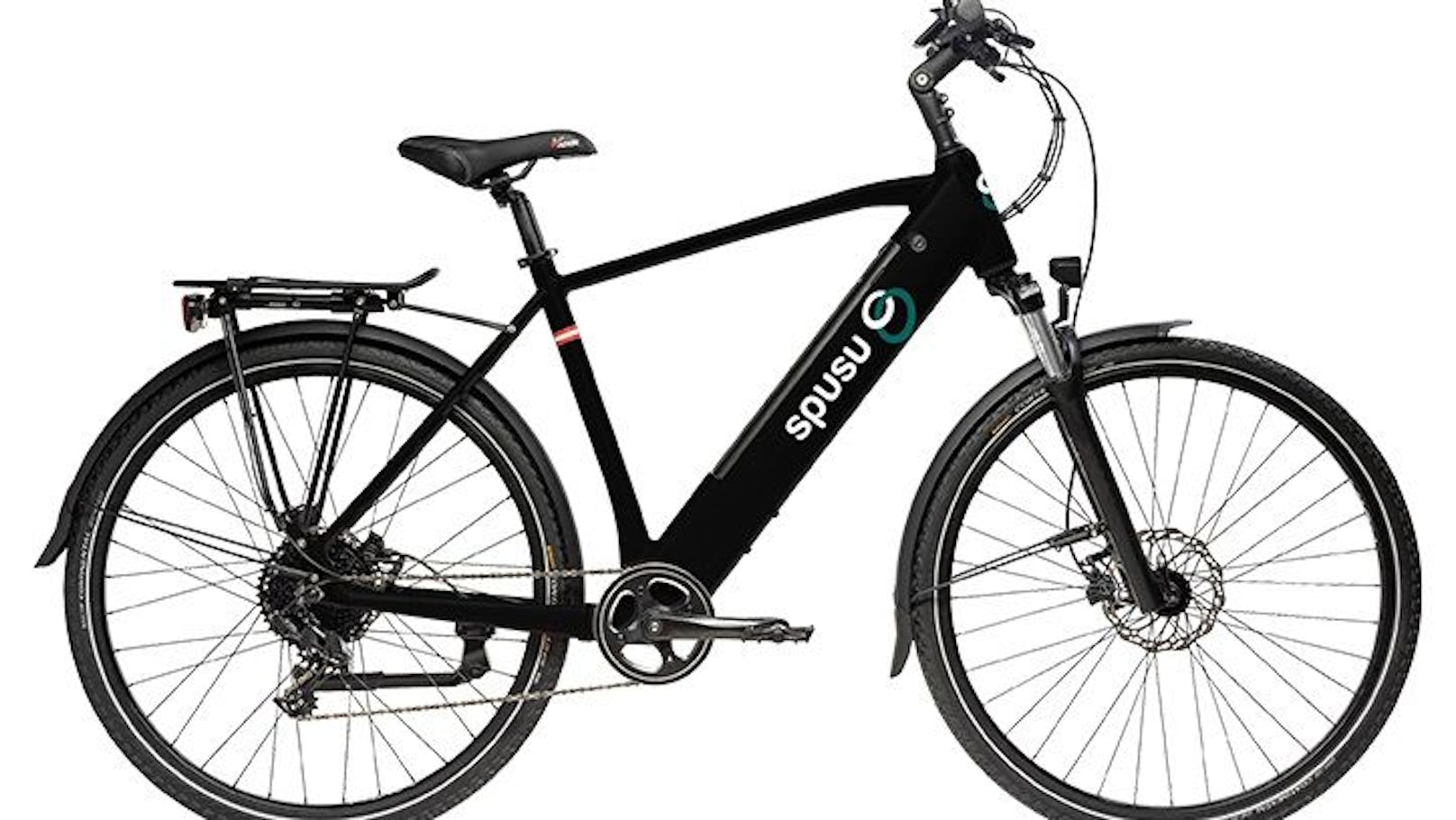 spusu Trekking E-Bike in schwarz