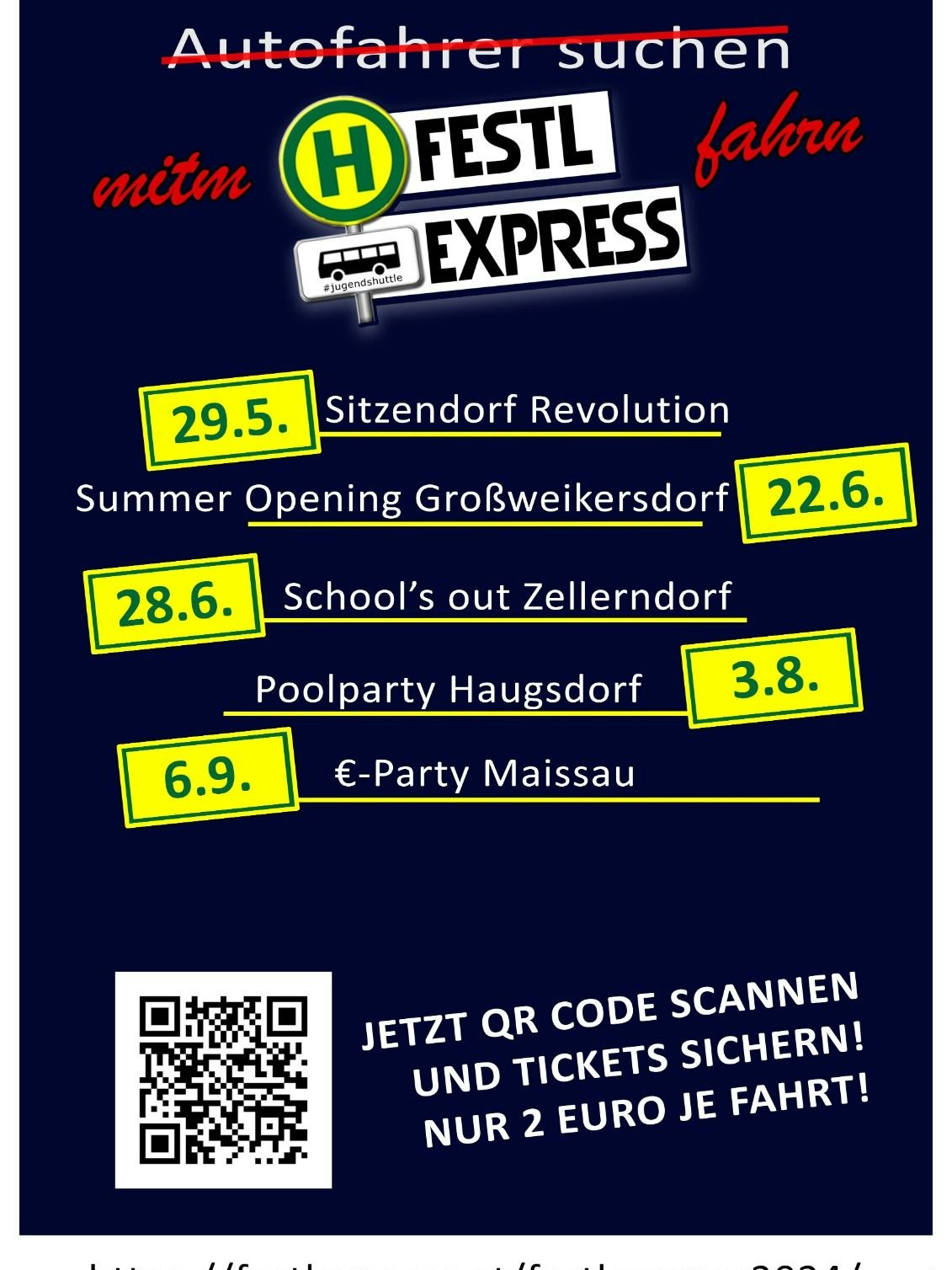 Der Festl-Expres bringt auch heuer wieder Partytiger sicher zum Festl und wieder nach Hause