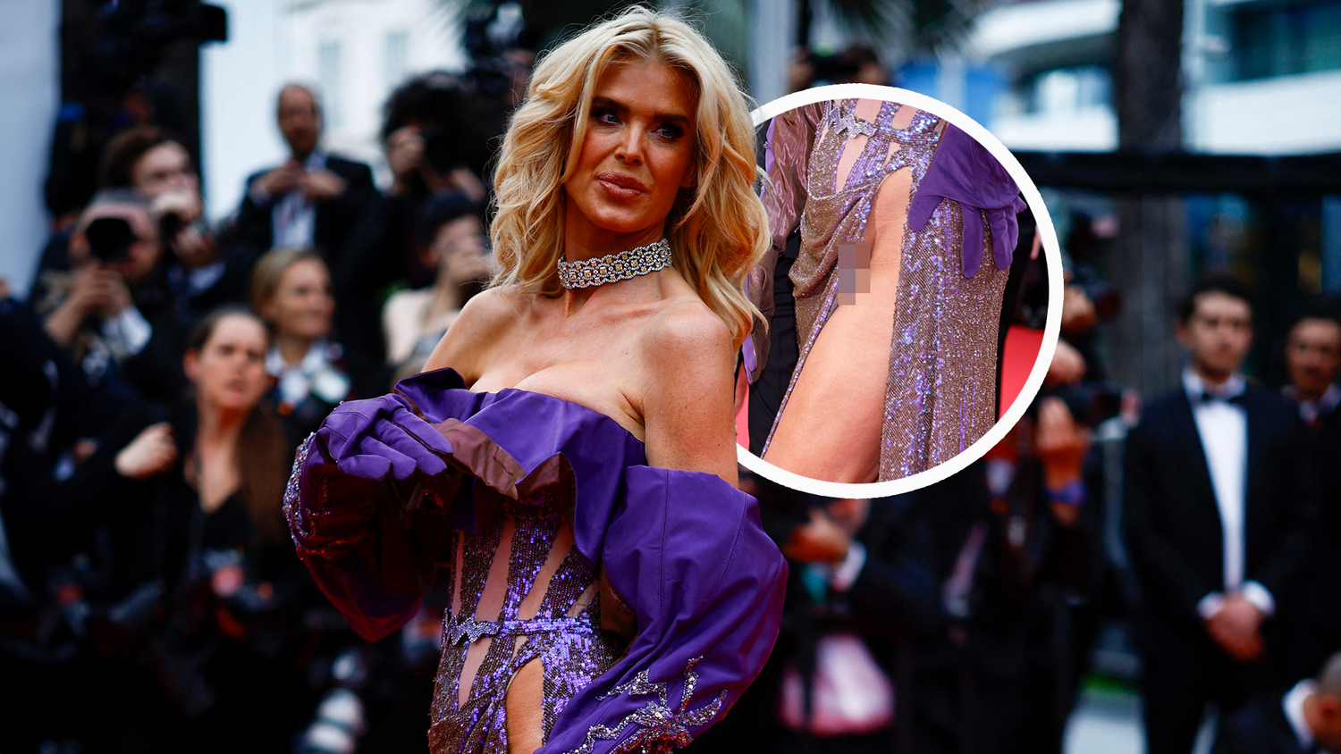 Victoria Silvstedt verrutschte auf dem roten Teppich in Cannes ihr Kleid.