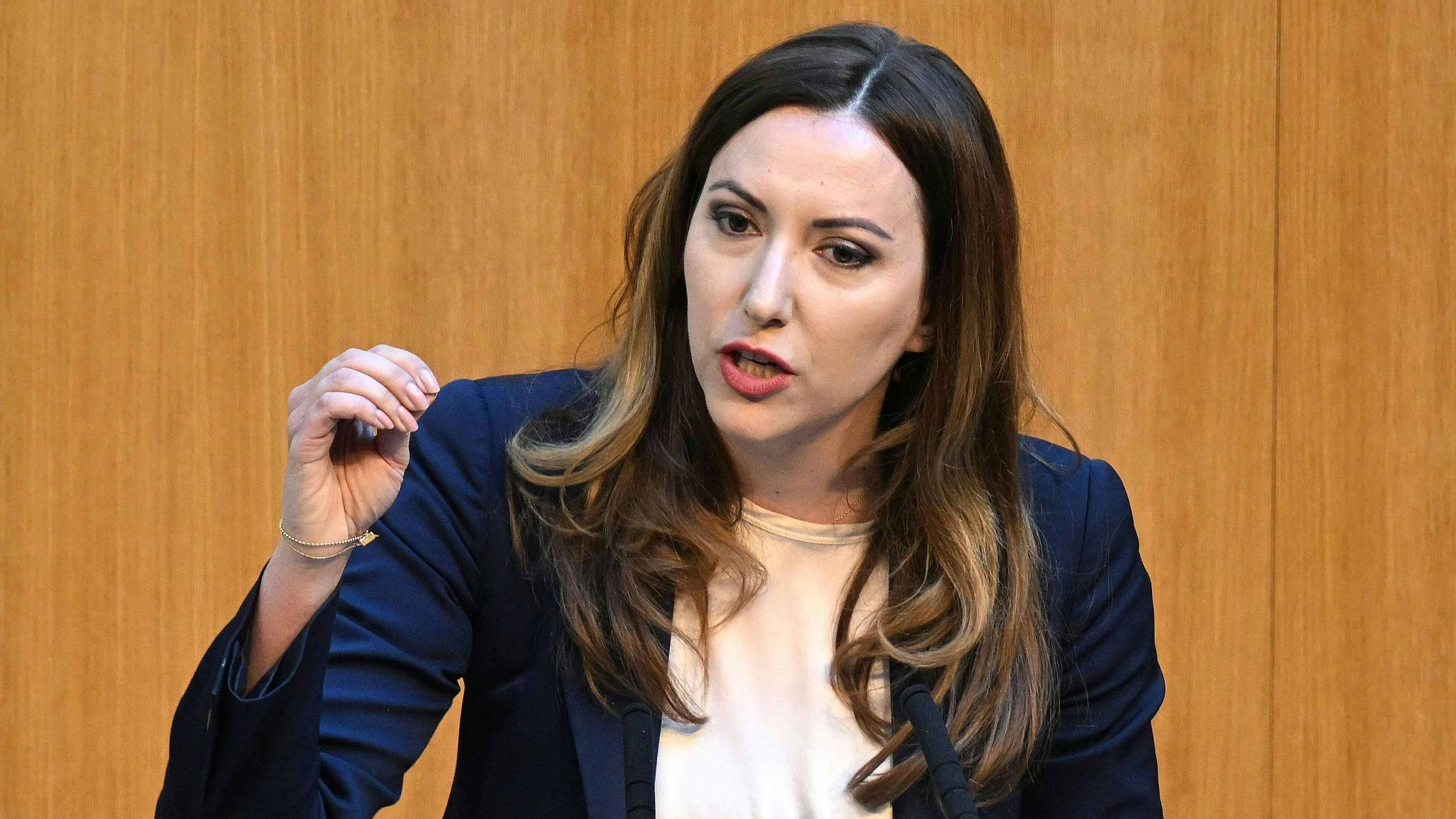Auf Konfrontationskurs: Petra Steger (FPÖ) im Nationalrat.