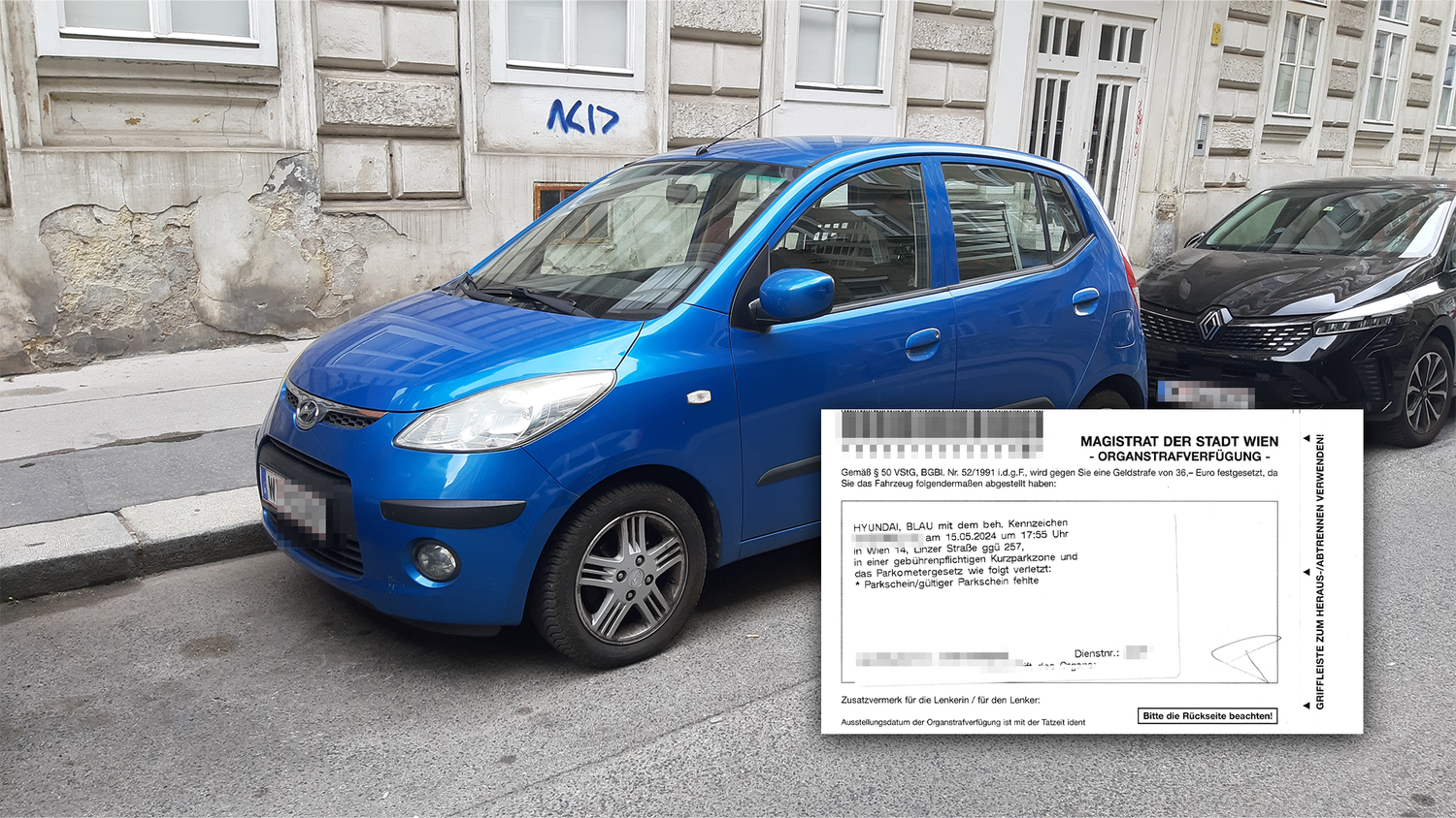 Eine Diskussion hat nichts bewirkt. Der Wiener muss die Strafe bezahlen, obwohl die Kurzparkzone nach wenigen Minuten endete.
