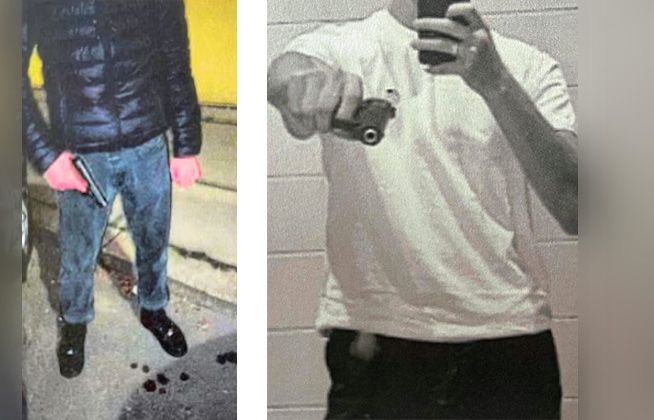 Bilder der Verdächtigen mit Schusswaffen.