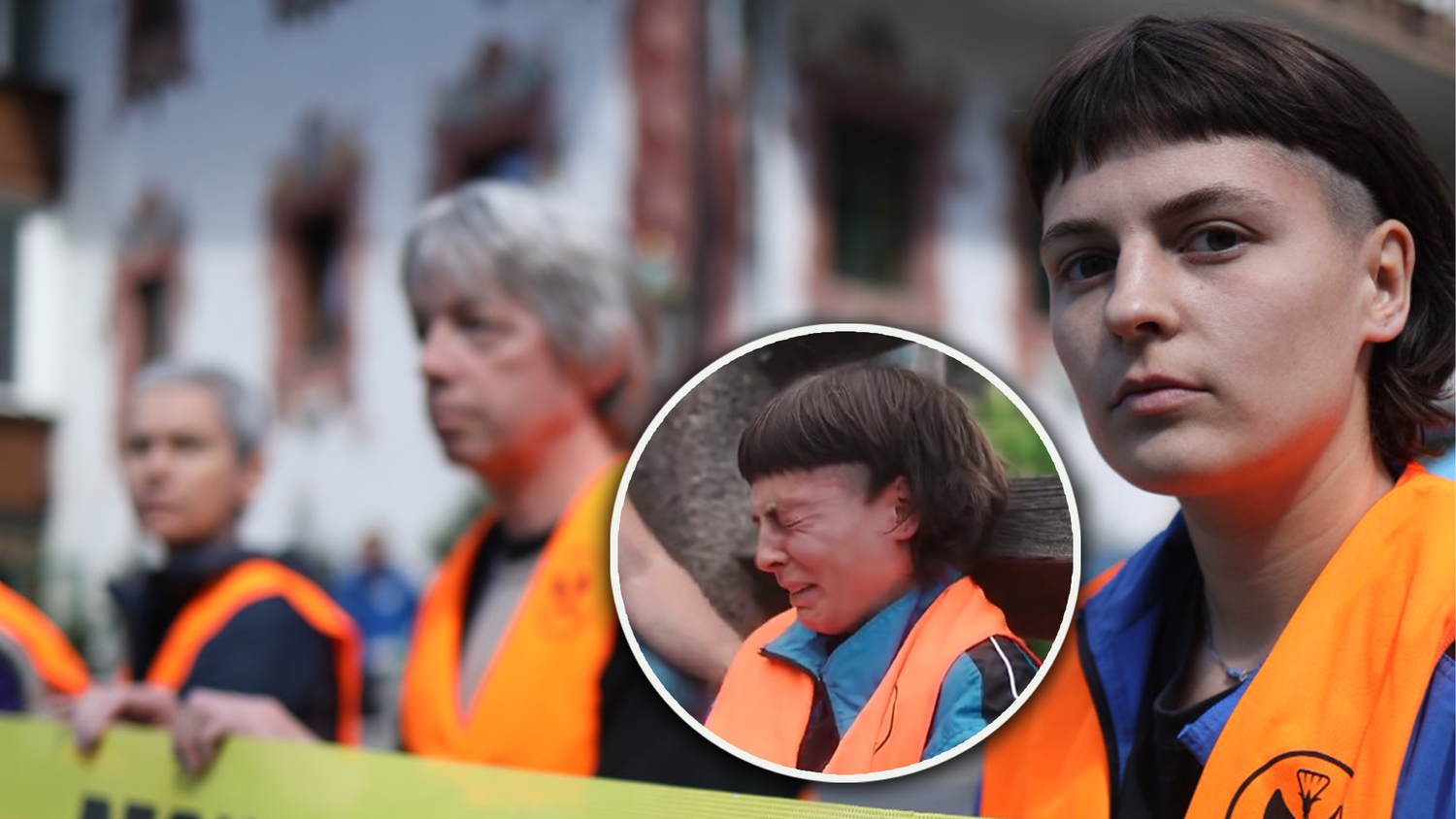 In Tirol kam es nach dem Protest zu einem Zwischenfall. Eine Aktivistin konnte sich nicht mehr halten, sie brach in Tränen aus.