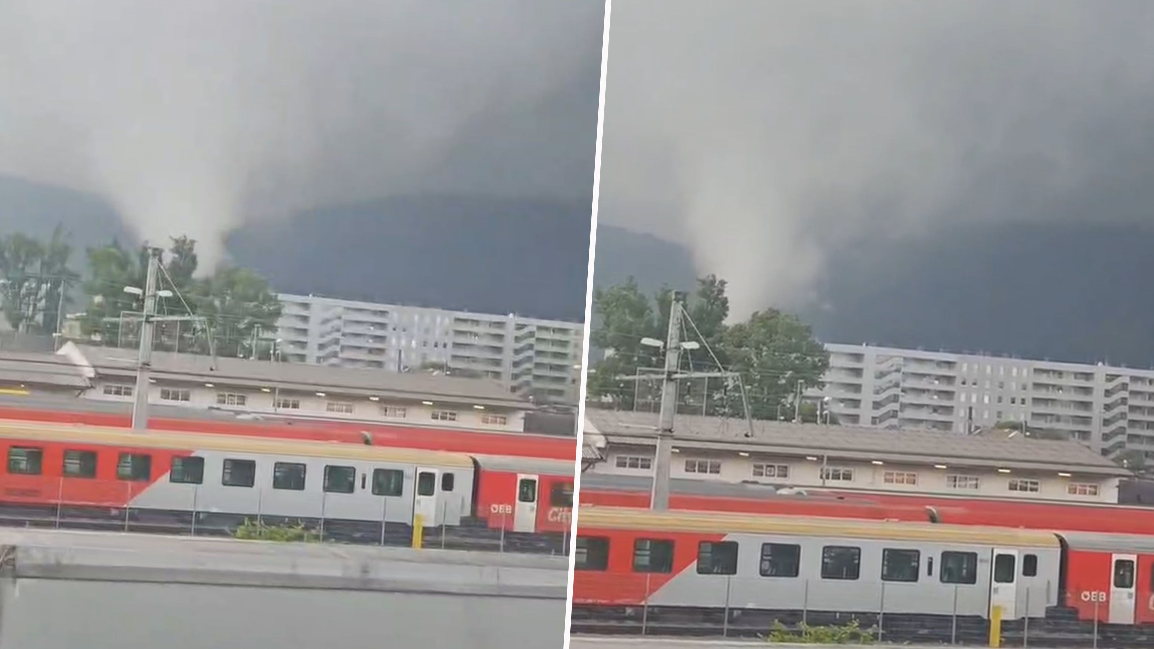 Tornado-Alarm in Graz am Dienstag – Augenzeugen filmen Windhose.