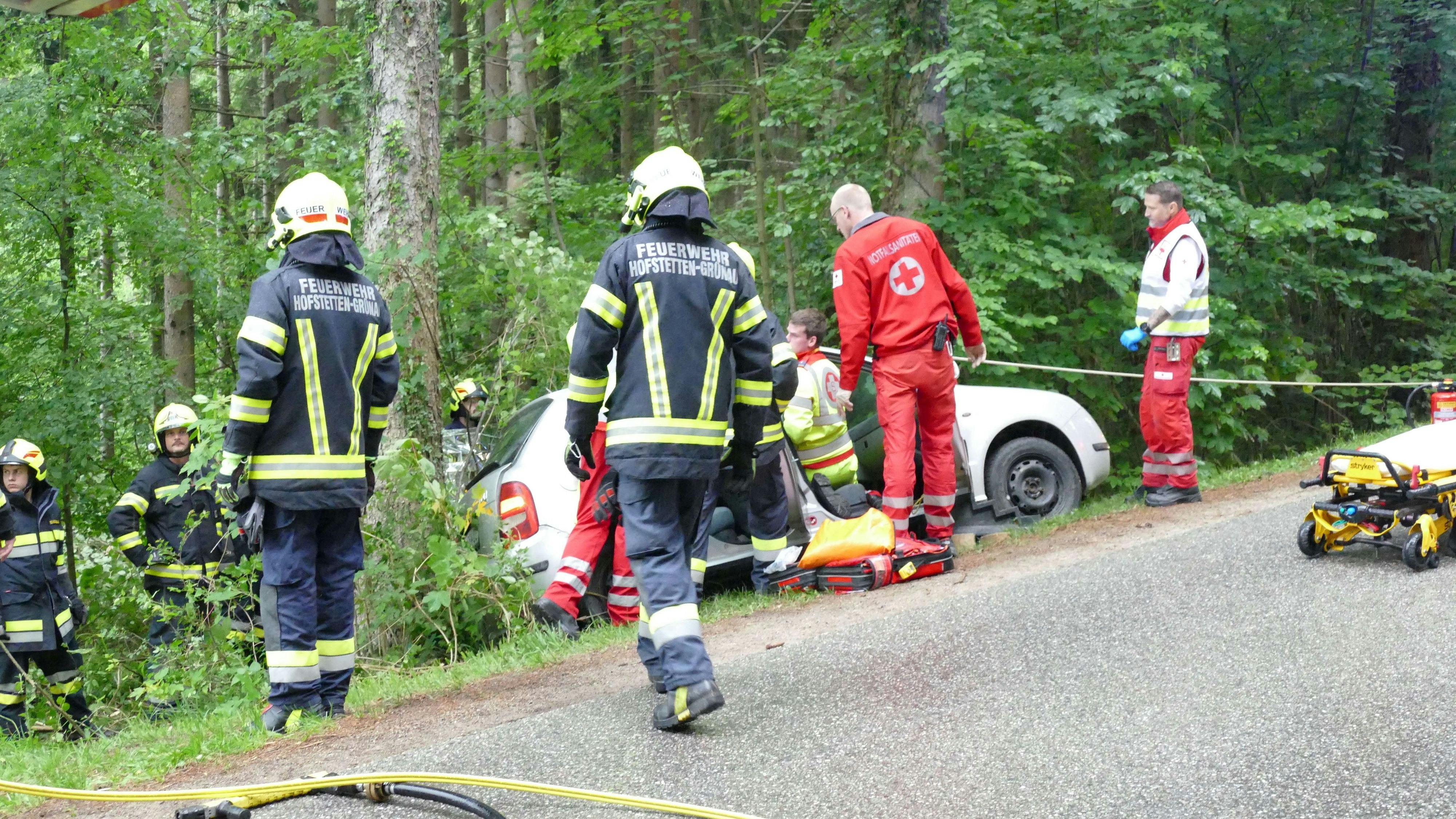 Medizinischer Notfall: Pkw landete in Graben