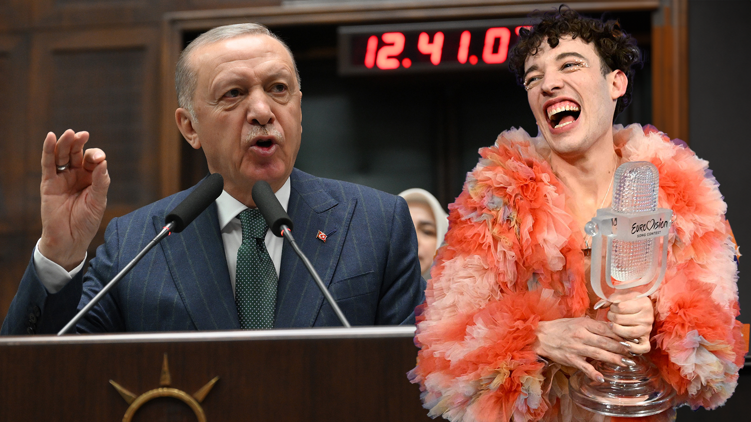 Der türkische Präsident Recep Tayyip Erdogan äussert sich am Montag in einer Rede zum Eurovision Song Contest.