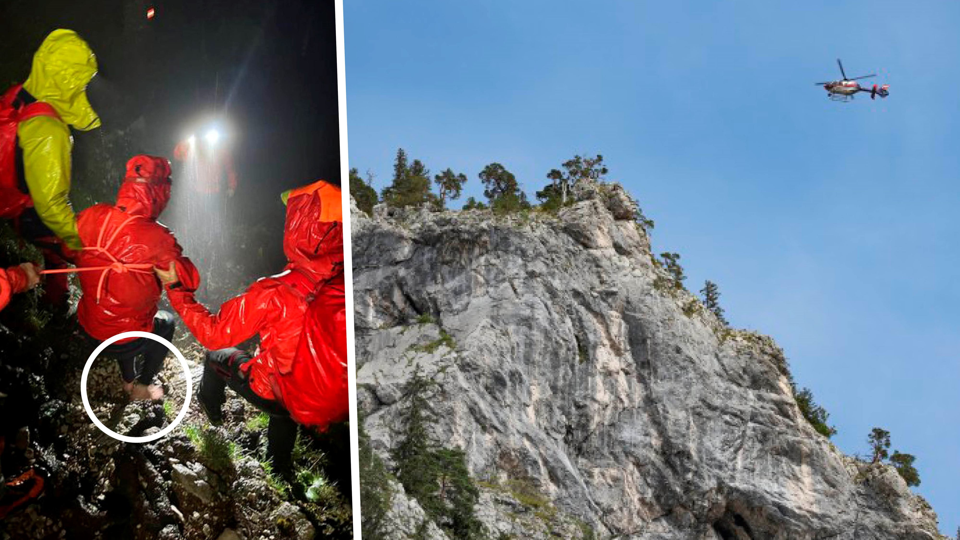 Die Bergretter mussten einen 44-Jährigen retten, der ohne Schuhe unterwegs war.